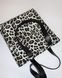 Леопардова сумка-шопер розмір M білого кольору 1152 фото 6
